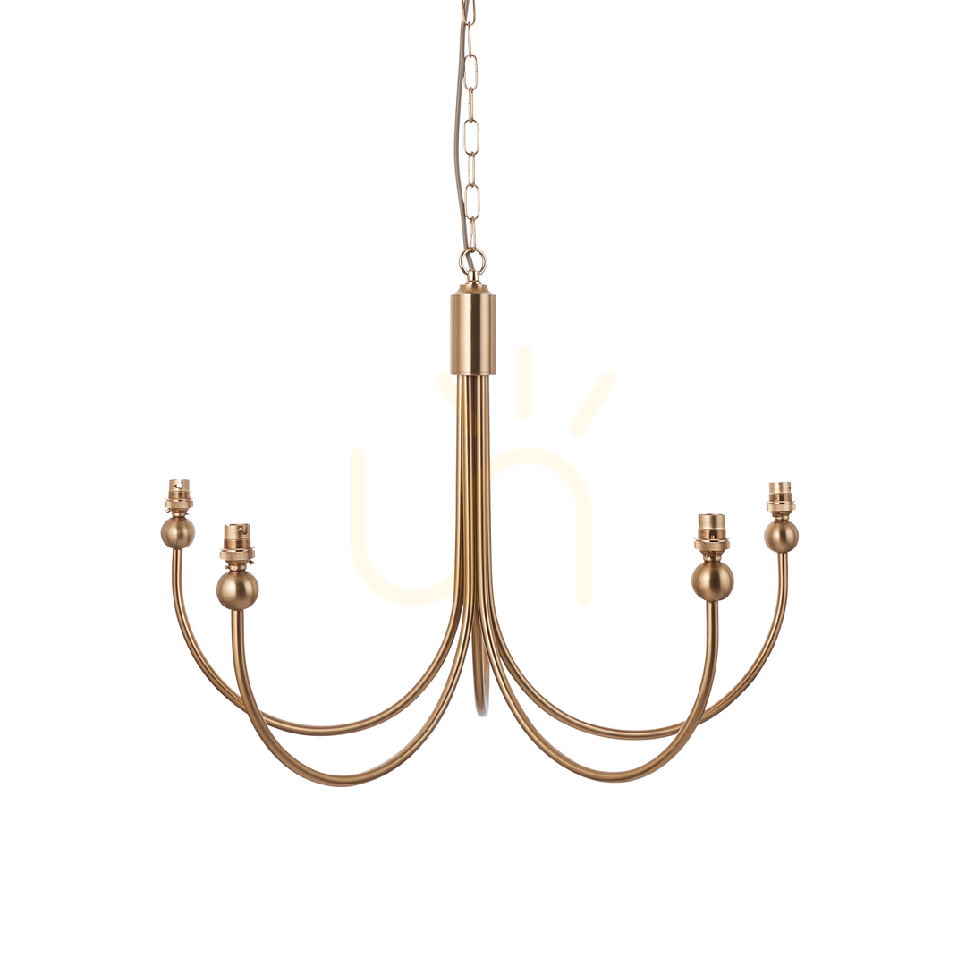 Prüfen Pendelleuchte Endon Santiago Messing 5-flammig B22 Stahl Ø 75 cm Pendelleuchte Endon Santiago Messing 5-flammig B22 Stahl Ø 75 cm