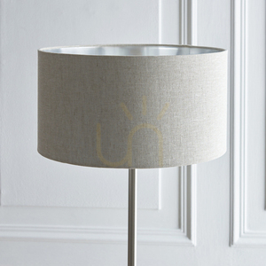 Endon Highclere 112232 Stehleuchte, gebürstetes Chrom und naturfarbenes Leinen, E27, 150 cm small 4