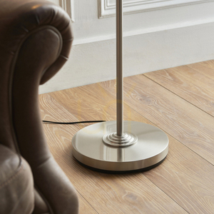 Endon Highclere 112232 Stehleuchte, gebürstetes Chrom und naturfarbenes Leinen, E27, 150 cm small 6
