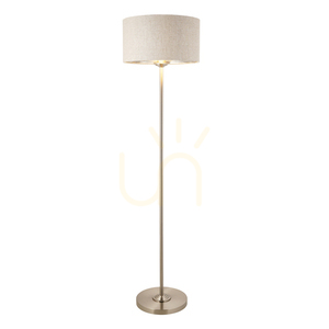 Endon Highclere 112232 Stehleuchte, gebürstetes Chrom und naturfarbenes Leinen, E27, 150 cm small 0