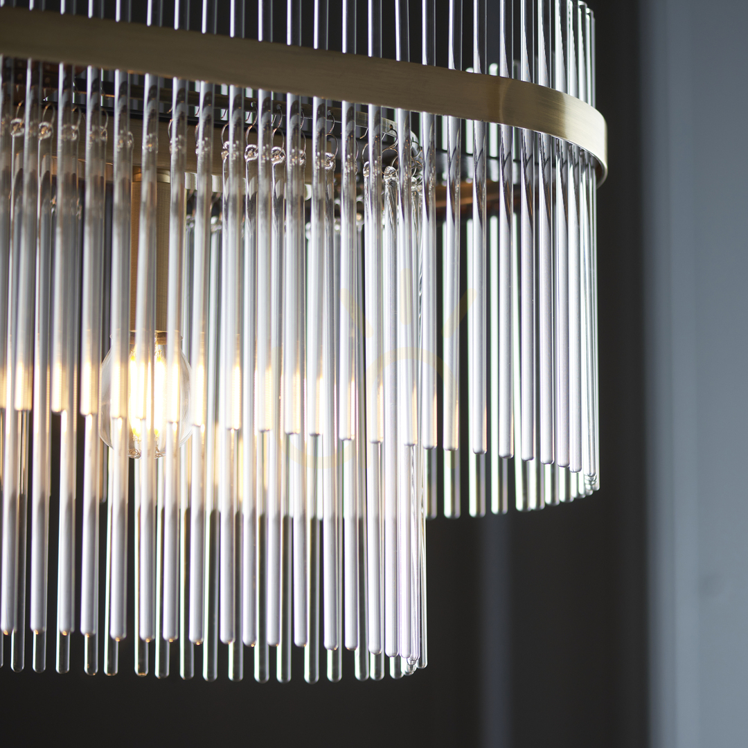 Aussicht Pendelleuchte Endon Marietta 4-flammig Messing E14 Glas dimmbar Pendelleuchte Endon Marietta 4-flammig Messing E14 Glas dimmbar