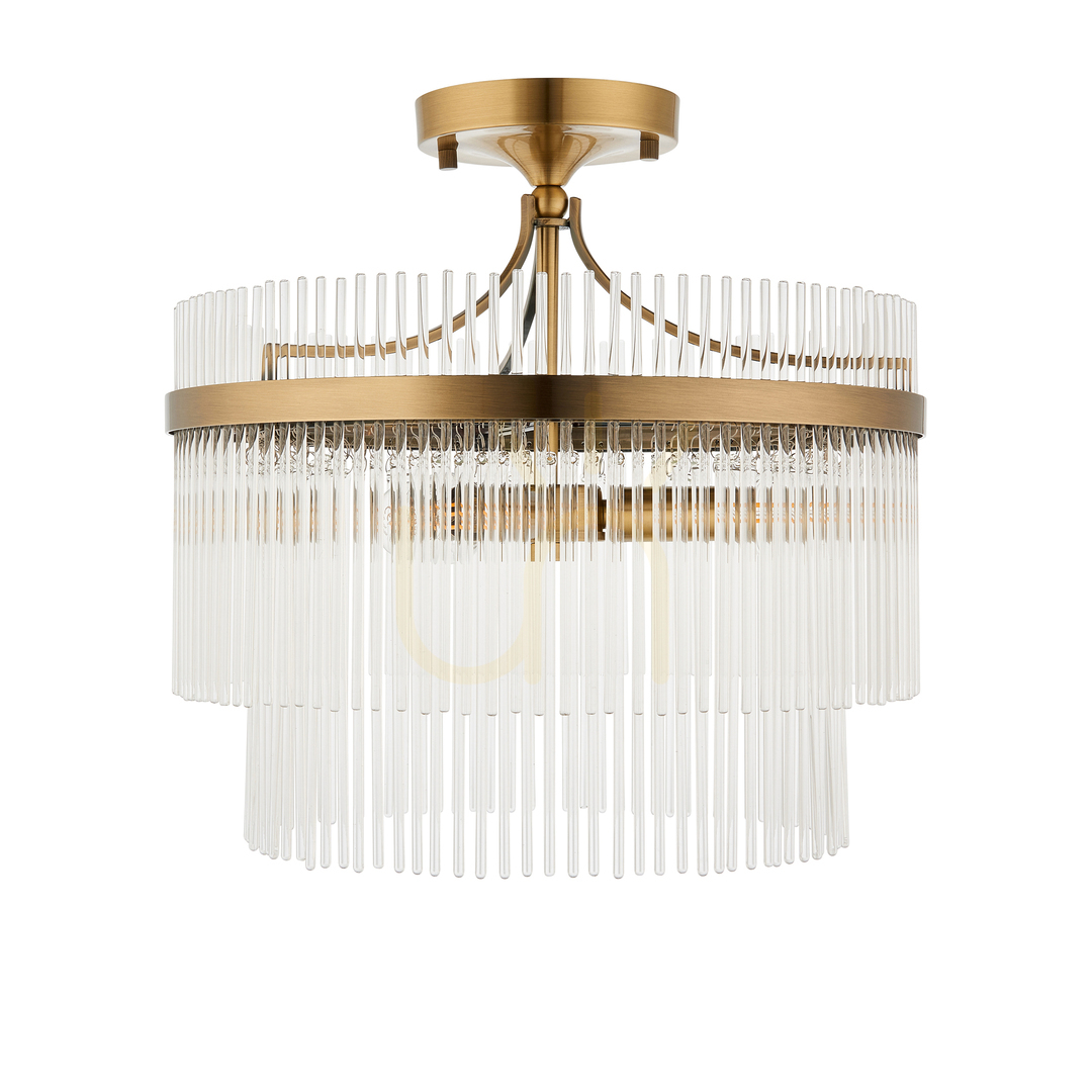 Aussicht Deckenleuchte Endon Marietta Messing 3-flammig E14 Ø40 cm Stahl Glas Deckenleuchte Endon Marietta Messing 3-flammig E14 Ø40 cm Stahl Glas