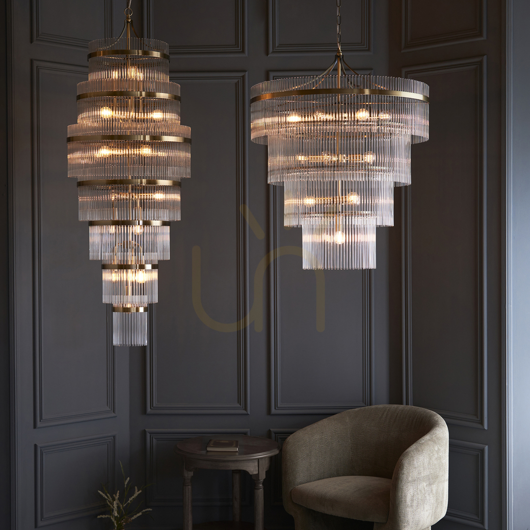 Vorschau Pendelleuchte Endon Marietta Messing 16-flammig E14 70 cm Stahl Glas Pendelleuchte Endon Marietta Messing 16-flammig E14 70 cm Stahl Glas