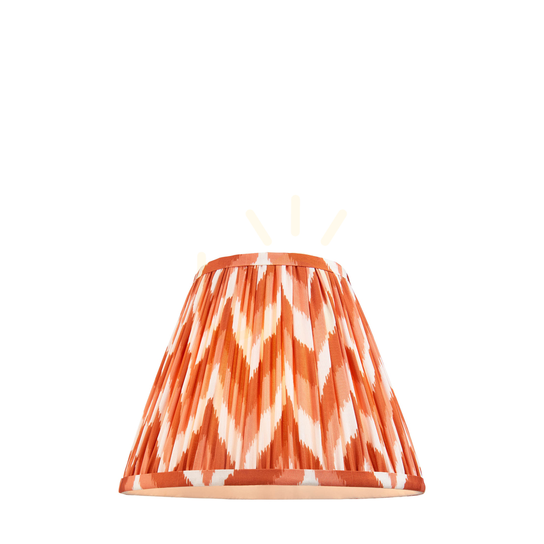 Lampenschirm Endon Zickzack Aprikose-Orange Stoff E27 25 cm