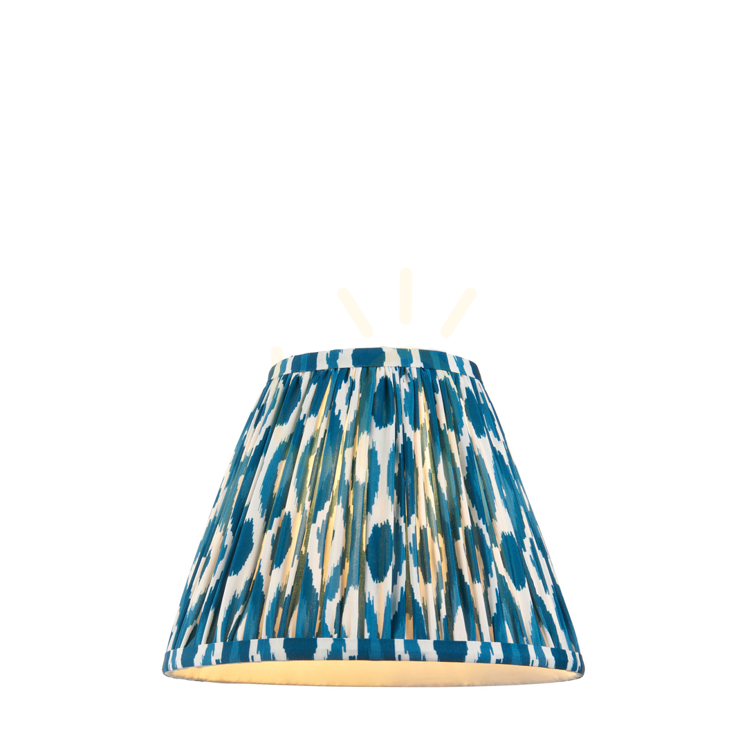 Prüfen Lampenschirm Endon Ikat Marlinblau Stoff E27 Ø25 cm 18,5 cm Lampenschirm Endon Ikat Marlinblau Stoff E27 Ø25 cm 18,5 cm