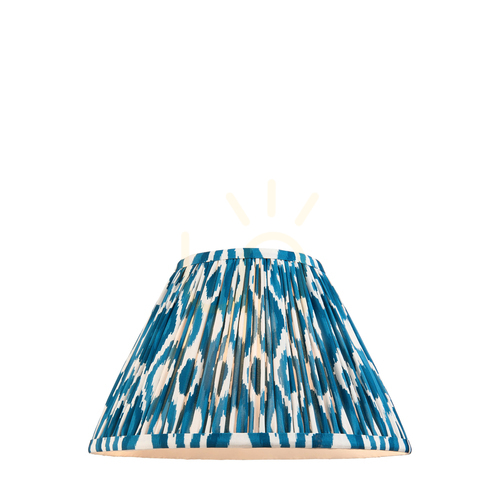 Prüfen Lampenschirm Endon Ikat Blau Stoff E27 30 cm