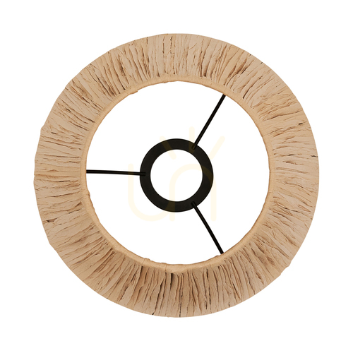 Prüfen Kegelförmiger Endon Raffia-Lampenschirm aus Naturbast 24 cm E27 113456