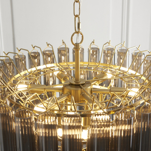 Pendelleuchte Endon Toulouse Grau 12-flammig G9 Ø 50 cm Stahl Glas small 6