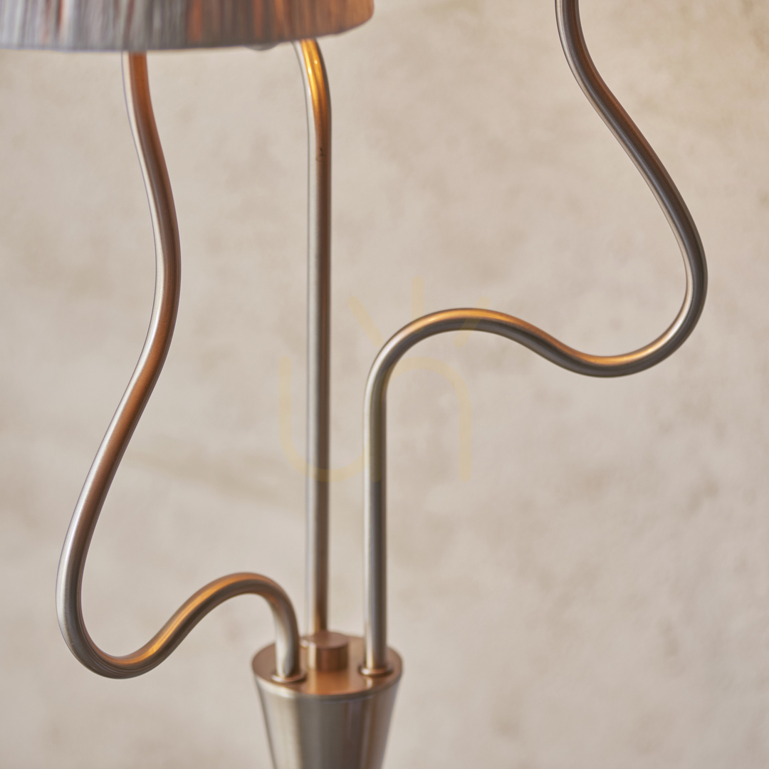 Aussicht Stehlampe Endon Wriggle Messing 3-flammig E14 156 cm Naturfaser Stehlampe Endon Wriggle Messing 3-flammig E14 156 cm Naturfaser