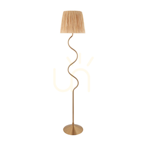 Endon Wriggle Stehleuchte aus Bast, Messing, E27 small 8