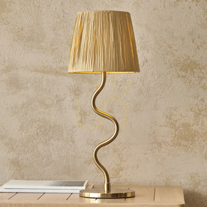 Tischlampe Endon Wriggle Messing Naturfaser E14 45,7 cm small 4