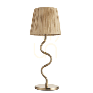 Tischlampe Endon Wriggle Messing Naturfaser E14 45,7 cm small 8