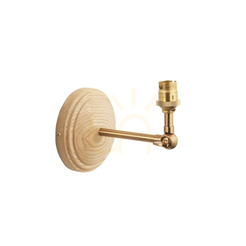 Prüfen Wandleuchte Endon Wood Wing Messing Holz Stahl B22 dimmbar