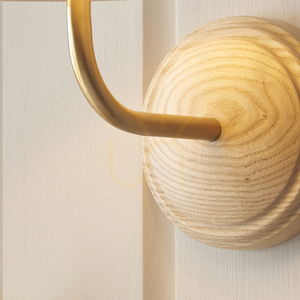Wandleuchte Endon Wood Arc ohne Schirm Esche Messing B22 7W dimmbar small 2