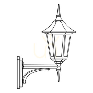 Außenwandleuchte NORLYS Modena Big 380WH weiß, stehende Laterne am Arm, E27, IP54 small 1