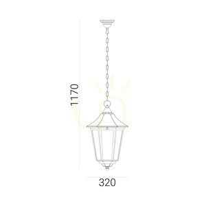 Außen-Pendelleuchte NORLYS Modena Big 381A/WH weiß, Laterne an Kette, E27, IP54 small 2