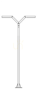 Gartenleuchte NORLYS Trysil 1019BL schwarz LED 23,3 W 4000 K DALI2/NightDim 300 cm small 0