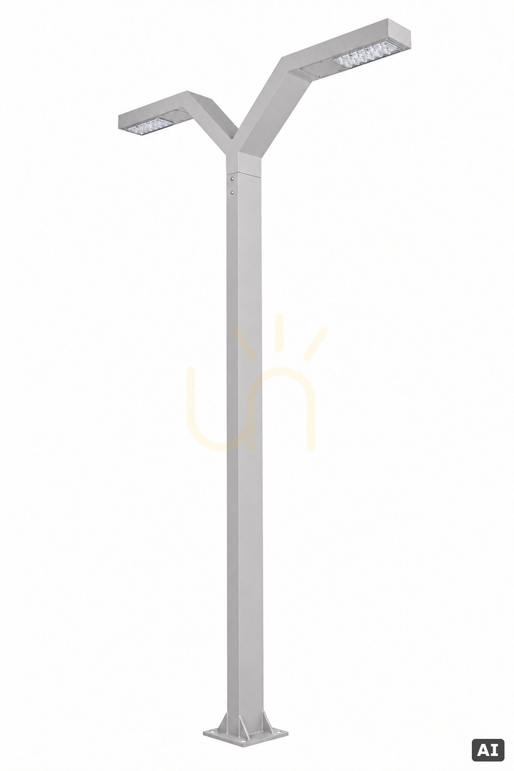 Stâlp de iluminat Trysil 1023AL gri deschis RAL 9006 LED 4000K DALI2 300 cm NORLYS