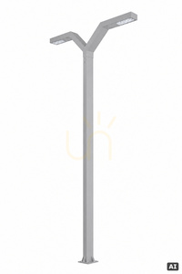 Lichtmast Norlys Trysil 1031AL zweiarmig hellgrau RAL 9006 LED 23,3 W 4000 K DALI2 350 cm small 1