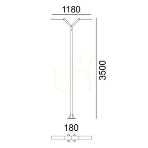 Lichtmast Norlys Trysil 1031AL zweiarmig hellgrau RAL 9006 LED 23,3 W 4000 K DALI2 350 cm small 4