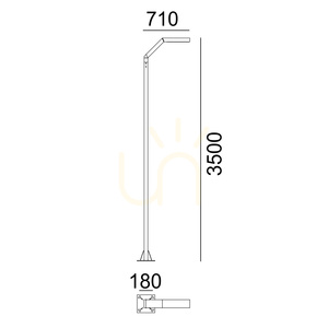 Lichtmast Trysil 1079GR Graphit LED 4000K DALI2 350 cm NORLYS small 4