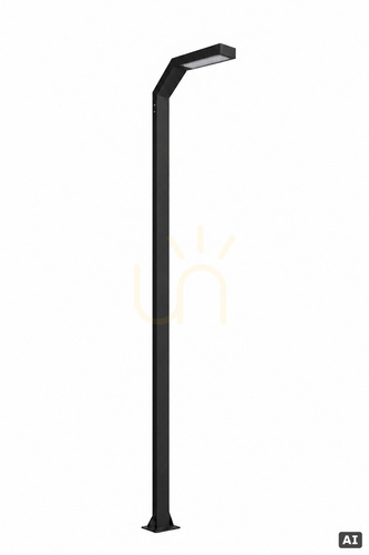 Prüfen LED-Lichtmast Trysil 1085BL 4 m, einarmig, Schwarz, dimmbar NORLYS