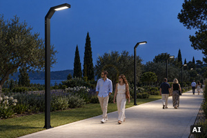 LED-Lichtmast Trysil 1085BL 4 m, einarmig, Schwarz, dimmbar NORLYS small 3