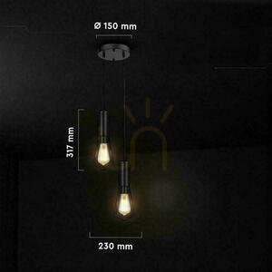 V-TAC Pendelleuchte 2XE27 200x25mm mattschwarz VT-89017 1 V-TAC Pendelleuchte 2XE27 200x25mm mattschwarz VT-89017 small 1