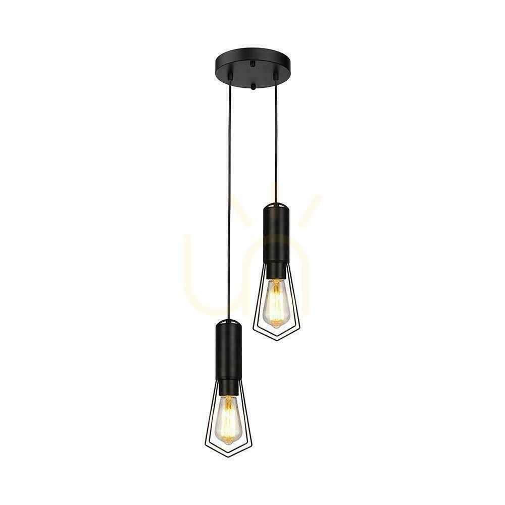 Prüfen V-TAC Pendelleuchte 2XE27 200x25mm mattschwarz VT-89017 V-TAC Pendelleuchte 2XE27 200x25mm mattschwarz VT-89017