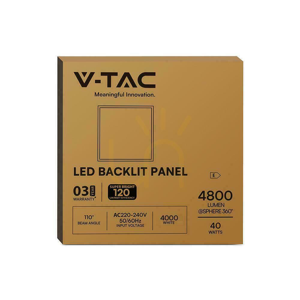 Zeige LED-Panel V-TAC 40W 600x600 schlank 18mm 120Lm/W VT-61041 4000K 4800lm 3 Jahre Garantie LED-Panel V-TAC 40W 600x600 schlank 18mm 120Lm/W VT-61041 4000K 4800lm 3 Jahre Garantie