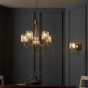 Pendelleuchte Endon Berenice 5-flammig Messing Ø51 cm Stahl Glas E14 dimmbar small 1