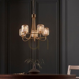 Pendelleuchte Endon Berenice 5-flammig Messing Ø51 cm Stahl Glas E14 dimmbar small 3