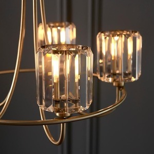 Pendelleuchte Endon Berenice 5-flammig Messing Ø51 cm Stahl Glas E14 dimmbar small 6