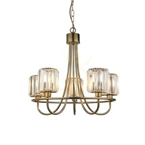 Pendelleuchte Endon Berenice 5-flammig Messing Ø51 cm Stahl Glas E14 dimmbar small 0
