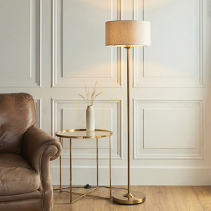 Stehlampe Endon Highclere Messing Stoffschirm E27 150 cm 2 Stehlampe Endon Highclere Messing Stoffschirm E27 150 cm small 2