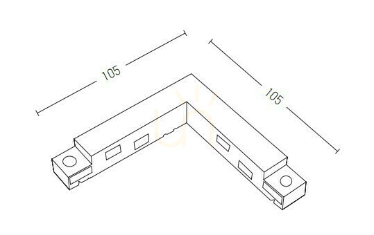 Aussicht Weißer Eckadapter für magnetische 48-V-Schienen Zambelis 20104-W, 10,5 cm Weißer Eckadapter für magnetische 48-V-Schienen Zambelis 20104-W, 10,5 cm