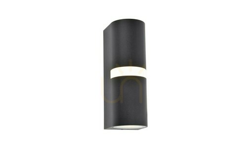 Prüfen Lutec MIKA 5117201012 Außenwandleuchte, up/down 2 × GU10 max. 14 W + LED-Streifen, IP54, mattschwarz, 19 × 7,9 × 6,8 cm