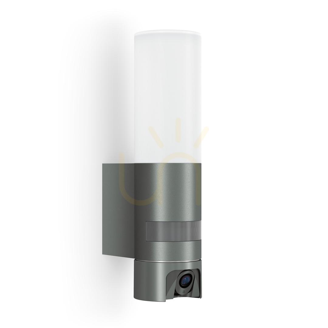 Fassadenleuchte mit Kamera und Sensor Steinel L 625 CAM SC LED PIR 14W LED 3000K 925lm IP44 IK03 230V anthrazit / Aluminium