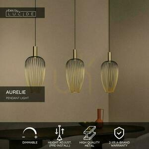 Pendelleuchte Lucide AURELIE 21442/03/10 Gold Schwarz Metall Modern 3-flammig small 3