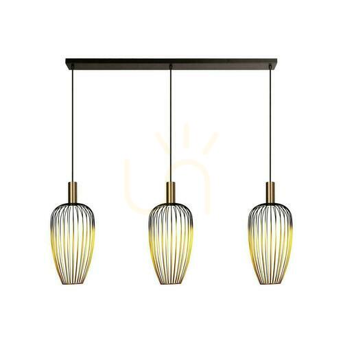 Prüfen Pendelleuchte Lucide AURELIE 21442/03/10 Gold Schwarz Metall Modern 3-flammig