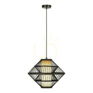 Pendelleuchte Lucide Pasquino Schwarz 40 cm Japandi Naturfurnier Metall 21445/40/30 small 0