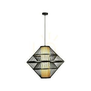 Pendelleuchte Lucide Pasquino 21445/60/30 Schwarz Naturfurnier Japandi 60 cm small 1