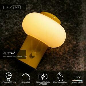 Tischleuchte Lucide GUSTAV LED dimmbar Touch USB Glas Eisen 44520/01/34 small 3