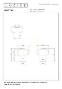 Tischleuchte Lucide Gustav Blau LED Glas USB Touch 44520/01/35 small 8