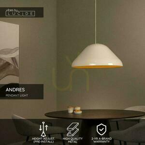 Pendelleuchte Lucide Andres Beige Metall Retro 56 cm 65405/56/38 small 3