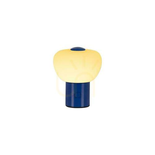 Prüfen Tischleuchte Lucide GUSTAV blau Glas LED dimmbar USB 44521/01/35