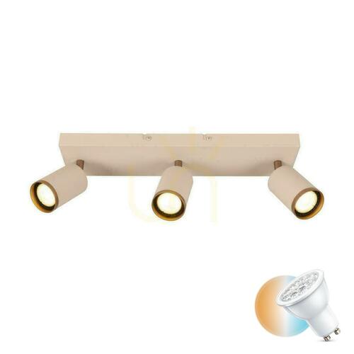 Prüfen Außen-Deckenleuchte Lucide REGINA 3-flammig Beige Aluminium GU10 53914/03/41