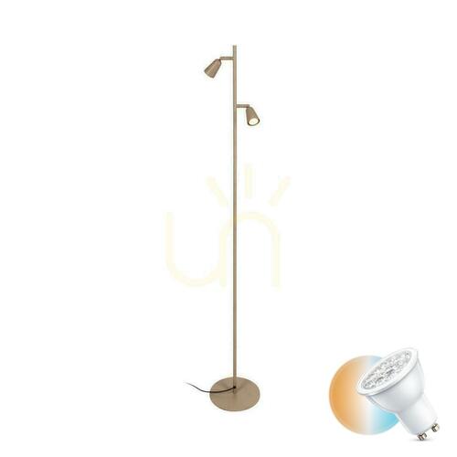 Prüfen Stehleuchte Lucide Tiana Beige Metall GU10 2-flammig 65701/02/41