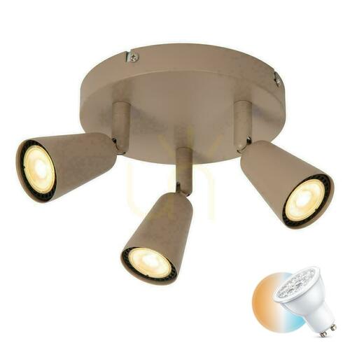 Prüfen Lucide TIANA Deckenstrahler Taupe 3-flammig GU10 65901/13/41