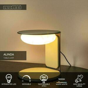 Tischleuchte Lucide Alinda Grün Holz Glas LED 9W USB 77591/15/33 small 3